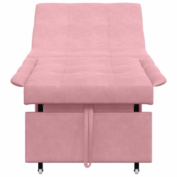 Sofa Bett 3-in-1 Ausziehbares Design Rosa Velours