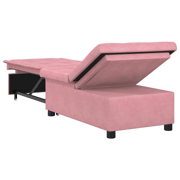 Sofa Bett 3-in-1 Ausziehbares Design Rosa Velours