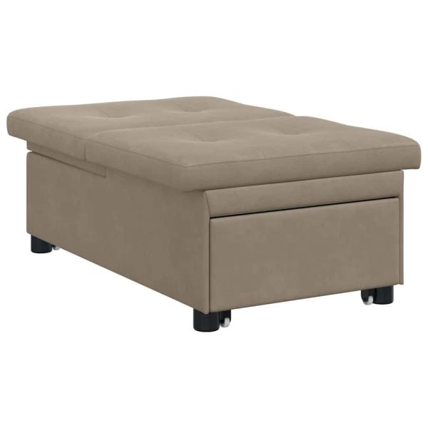 Schlafsofa 3-in-1 Ausziehbares Design Taupe Stoff