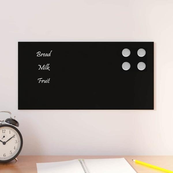 ARDEBO.de - Magnettafel Wandmontage Schwarz 40x20 cm Hartglas