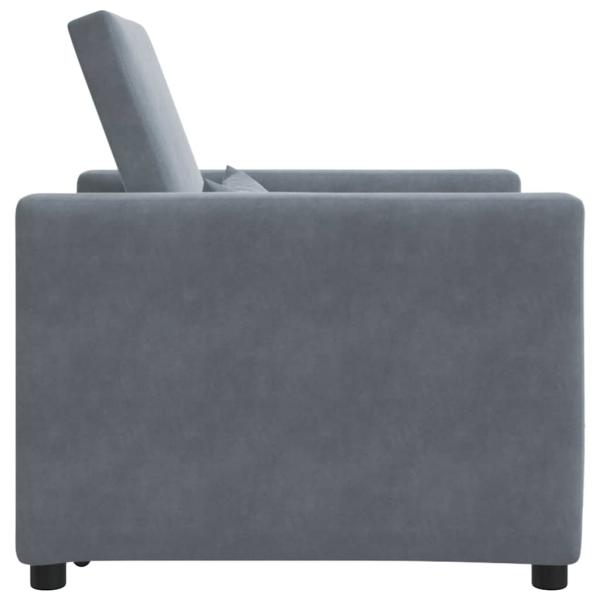 3-in-1 Schlafsofa Dunkelgrau Samt