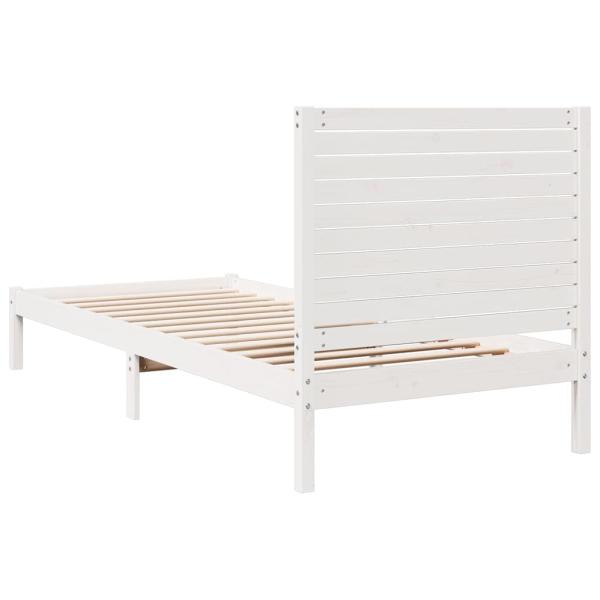 Massivholzbett Extra Lang ohne Matratze Weiß 90x210 cm