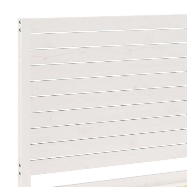 Massivholzbett Extra Lang ohne Matratze Weiß 90x210 cm