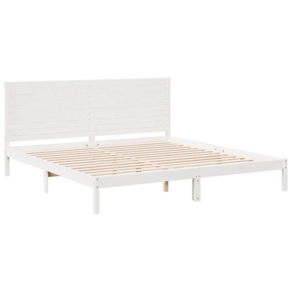 Massivholzbett Extra Lang ohne Matratze Weiß 180x220 cm