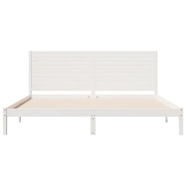 Massivholzbett Extra Lang ohne Matratze Weiß 180x220 cm