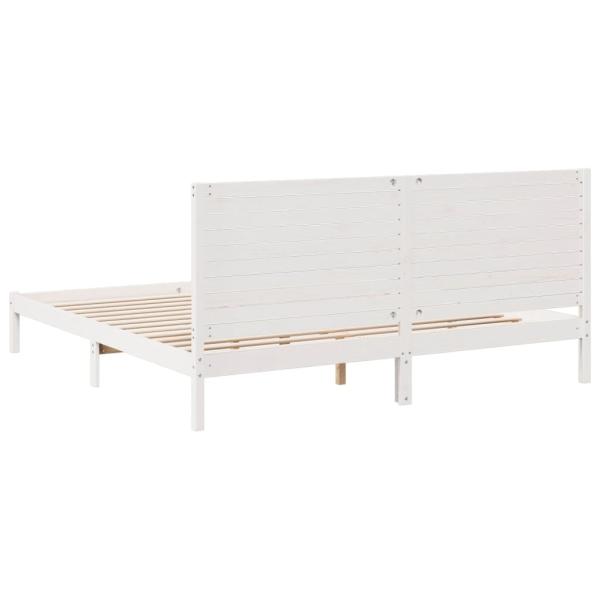 Massivholzbett Extra Lang ohne Matratze Weiß 180x210 cm