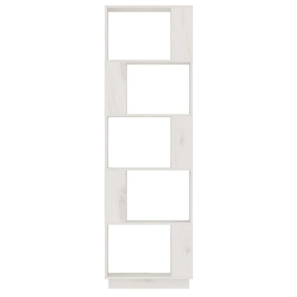 Bücherregal/Raumteiler Weiß 51x25x163,5 cm Massivholz Kiefer