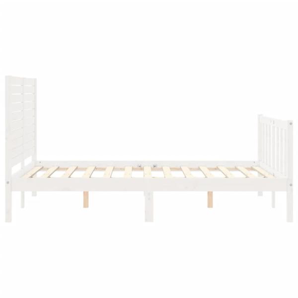 Massivholzbett ohne Matratze Weiß 140x200 cm Kiefernholz