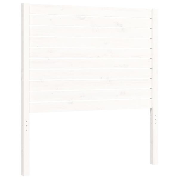 Massivholzbett mit Kopfteil Weiß 90x200 cm