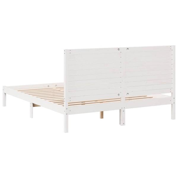 Massivholzbett Extra Lang ohne Matratze Weiß 140x220 cm