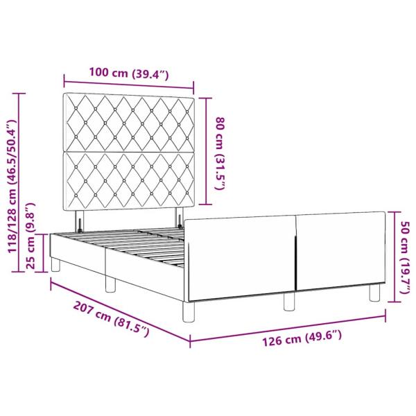 Bettgestell Rosa 120x190 cm Samt