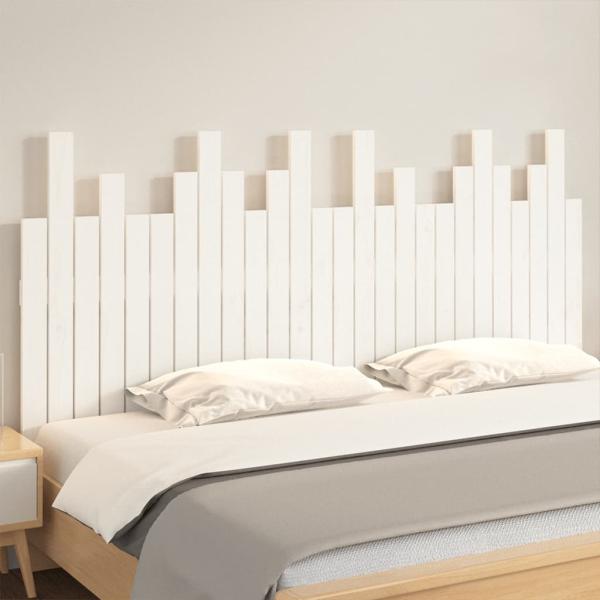 Wand-Kopfteil Weiß 166x3x80 cm Massivholz Kiefer