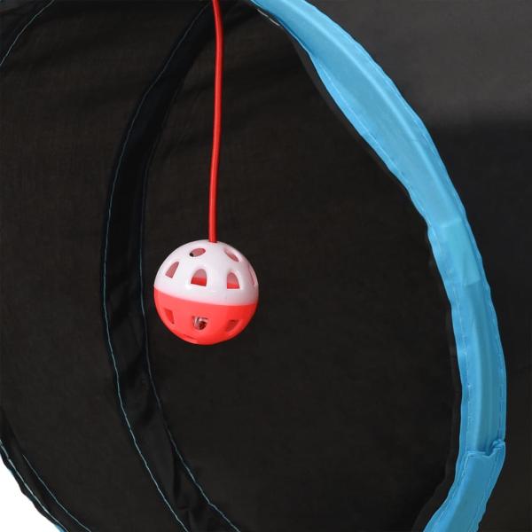 Katzentunnel 4-Wege Schwarz und Blau 132 cm Polyester