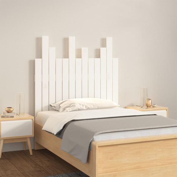 ARDEBO.de - Wand-Kopfteil Weiß 82,5x3x80 cm Massivholz Kiefer