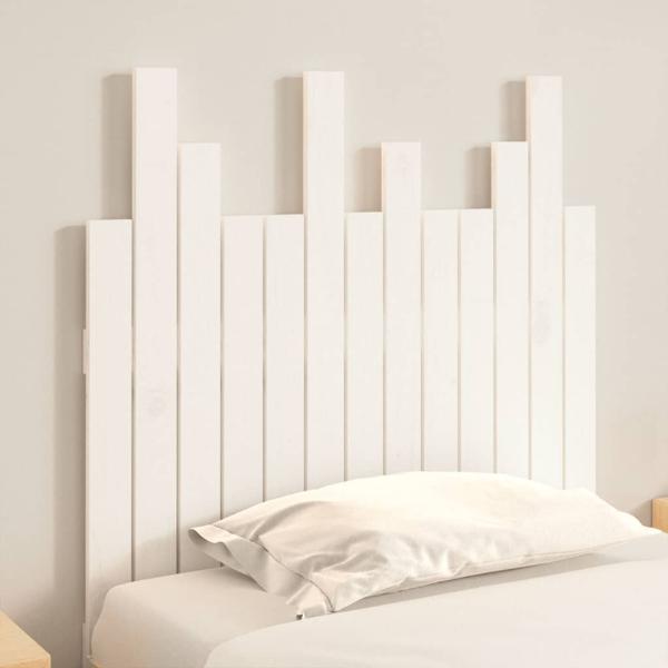 Wand-Kopfteil Weiß 82,5x3x80 cm Massivholz Kiefer