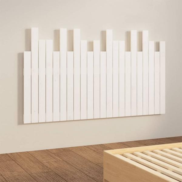 Wand-Kopfteil Weiß 140x3x80 cm Massivholz Kiefer