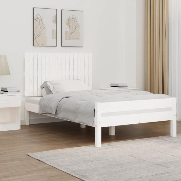 ARDEBO.de - Wand-Kopfteil Weiß 108x3x60 cm Massivholz Kiefer