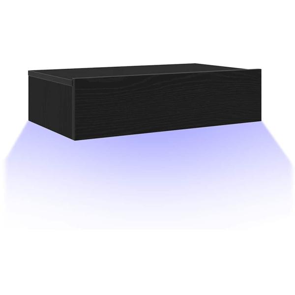 TV-Schrank mit LED-Leuchten Schwarze Eiche 60 x 35 x 15,5 cm