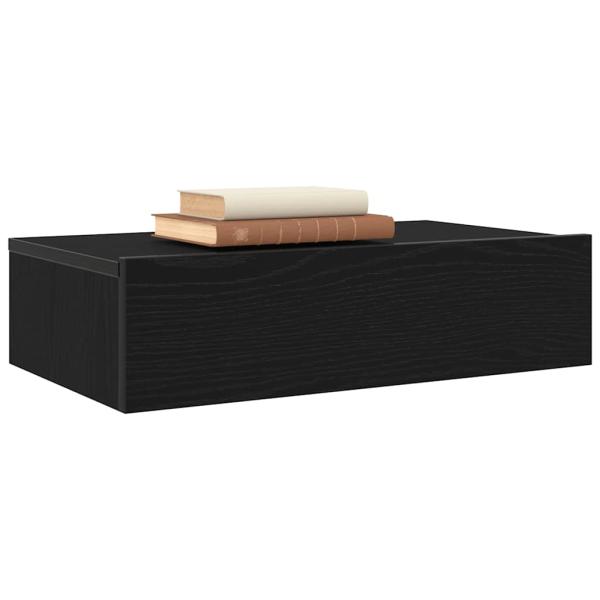 TV-Schrank mit LED-Leuchten Schwarze Eiche 60 x 35 x 15,5 cm