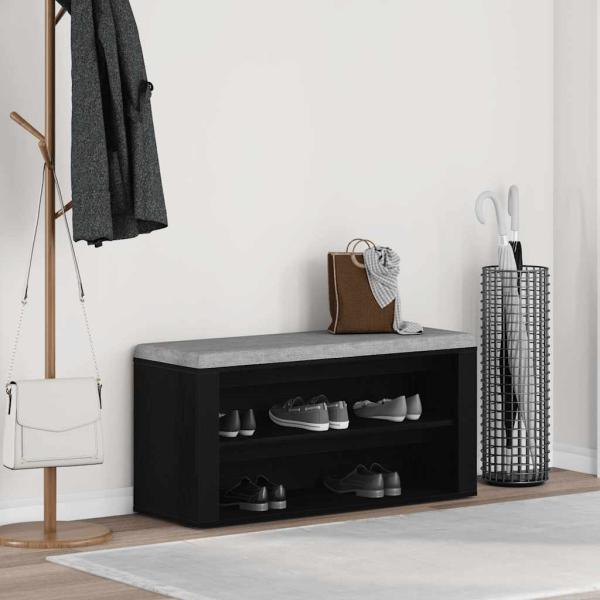 ARDEBO.de - Schuhbank Schwarze Eiche 100 x 35 x 45 cm Holzwerkstoff