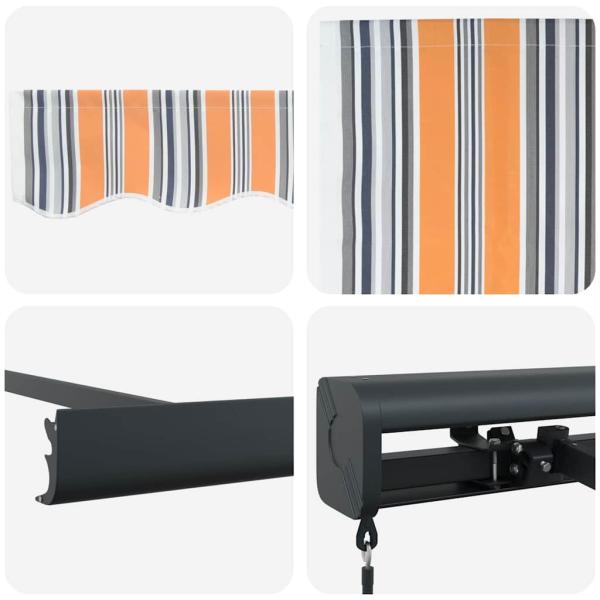 manuelle einziehbare Markise Mehrfarbiger Streifen 300x250 cm