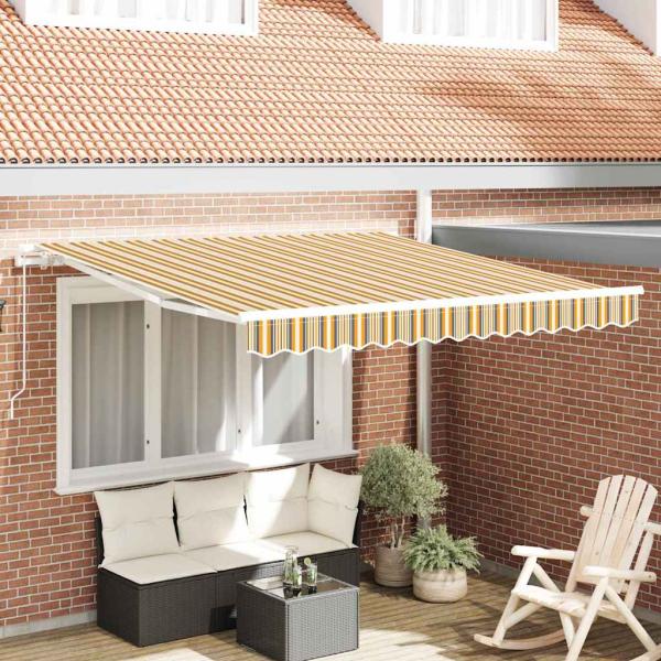 ARDEBO.de - Manuelle Einziehbare Markise Multicolor Streifen 300x250 cm