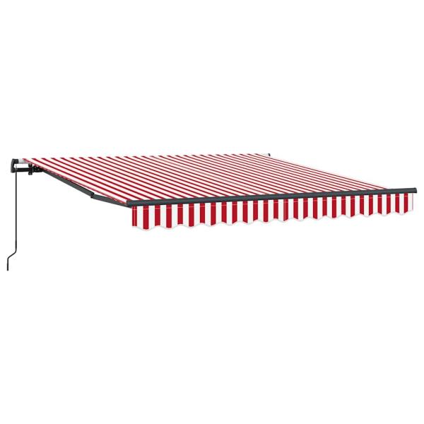Ausziehbare Markise Rot und Weiß 350 x 250 cm