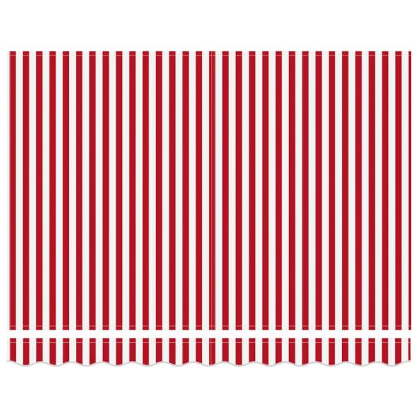 Manuelle Einziehbare Markise Rot und Weiß gestreift 350x250 cm