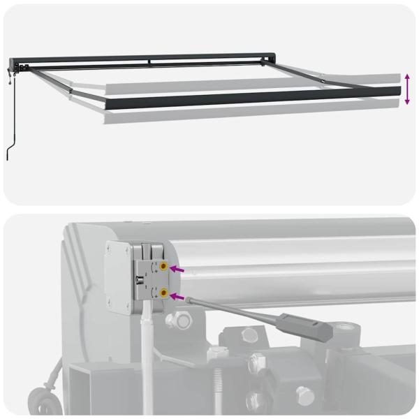 Automatische einziehbare Markise Grün und Weiß 350x250 cm