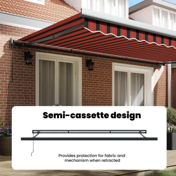 Manuelle einziehbare Markise Orange und Braun 500x300 cm