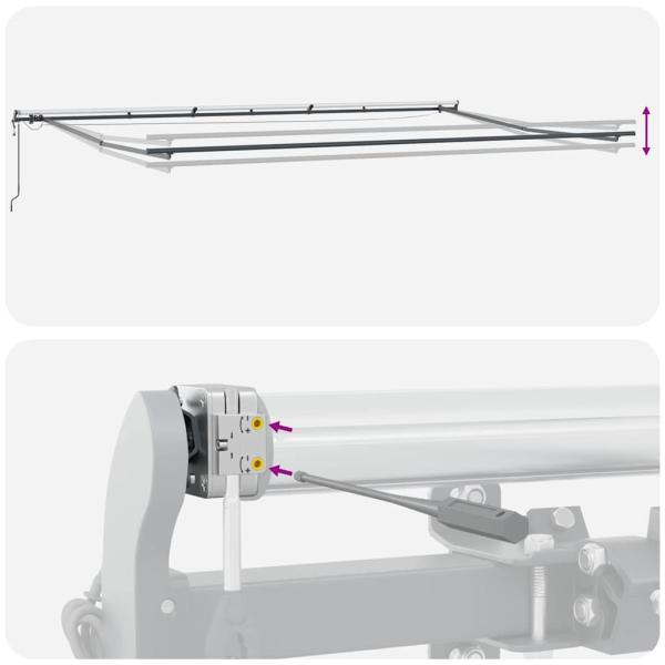 automatische einziehbare Markise mit LED in Gelb und Orange 600x300 cm