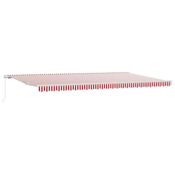 Einziehmarkise Manuell Rot und Weiß Gestreift 600x300 cm