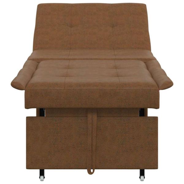 Schlafsofa 3-in-1 Auszieh-Design braunes Kunstleder