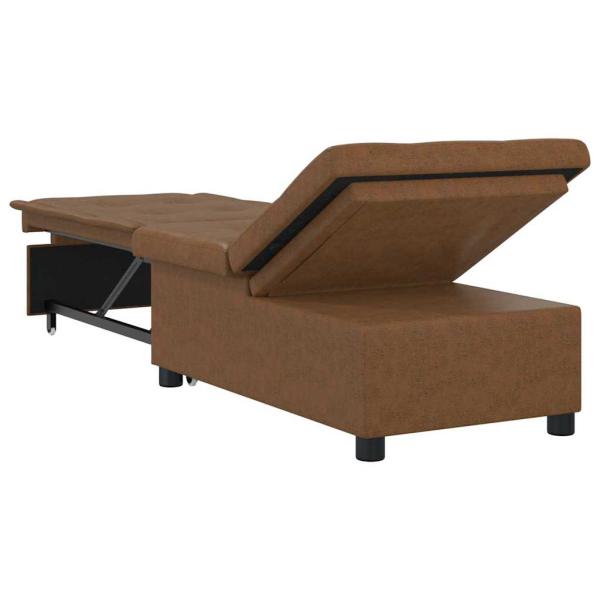 Schlafsofa 3-in-1 Auszieh-Design braunes Kunstleder