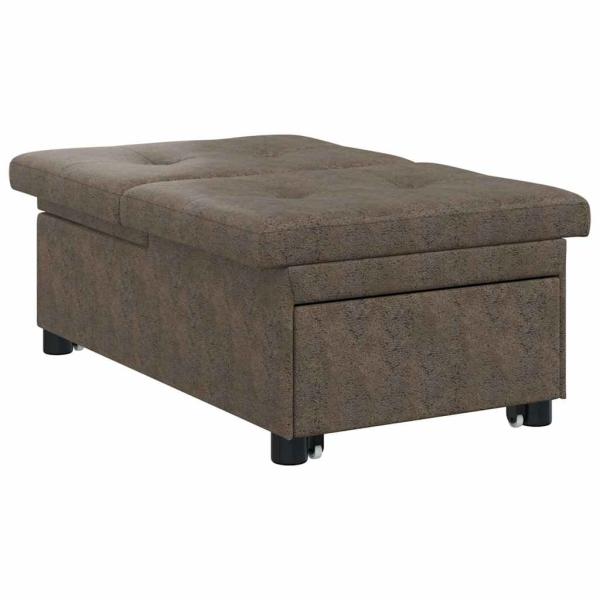 3-in-1 Schlafsofa Dunkelgraues Faux Wildleder