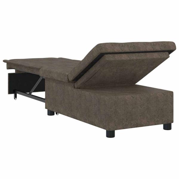 3-in-1 Schlafsofa Dunkelgraues Faux Wildleder