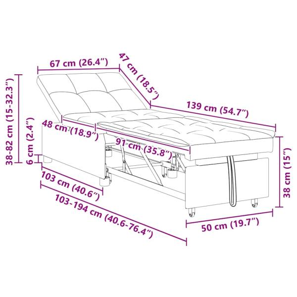 Sofa Bed 3-in-1 Ausziehbares Design Armeegrünes Faux Wildleder