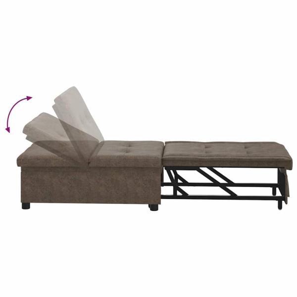 Sofa Bed 3-in-1 Ausziehbares Design Armeegrünes Faux Wildleder