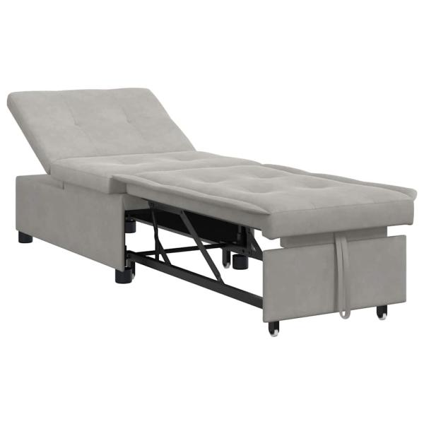 Schlafsofa 3-in-1 Ausziehbares Design hellgrauer Stoff