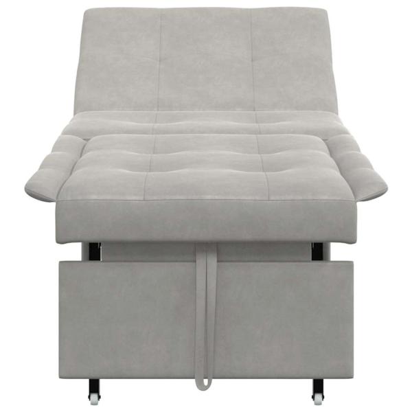 Schlafsofa 3-in-1 Ausziehbares Design hellgrauer Stoff