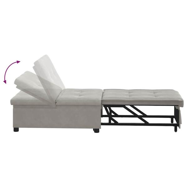 Schlafsofa 3-in-1 Ausziehbares Design hellgrauer Stoff