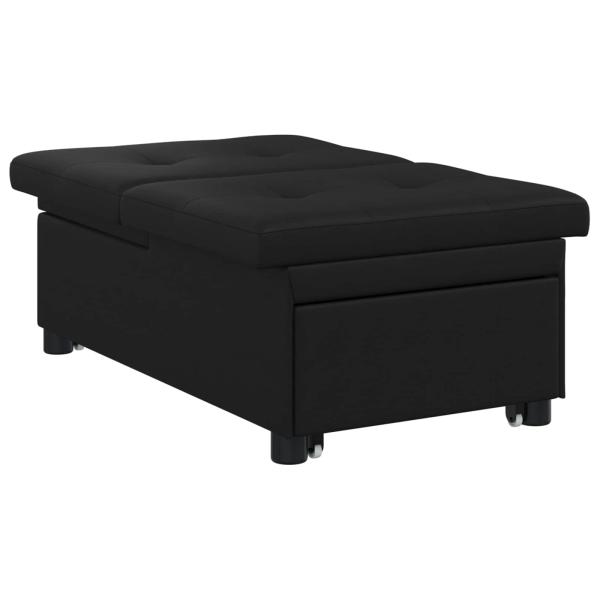 Schlafsofa 3-in-1 Auszieh-Design Schwarzer Stoff