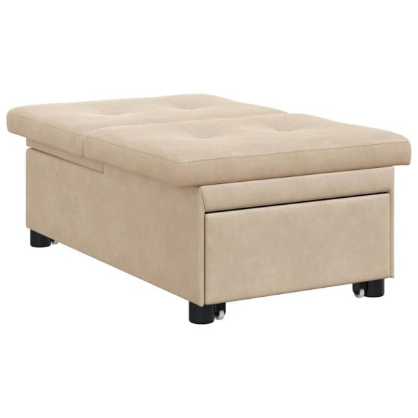 Sofa Bett 3-in-1 Auszieh-Design Creme Stoff