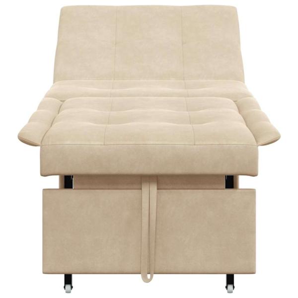 Sofa Bett 3-in-1 Auszieh-Design Creme Stoff