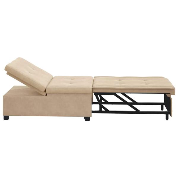 Sofa Bett 3-in-1 Auszieh-Design Creme Stoff