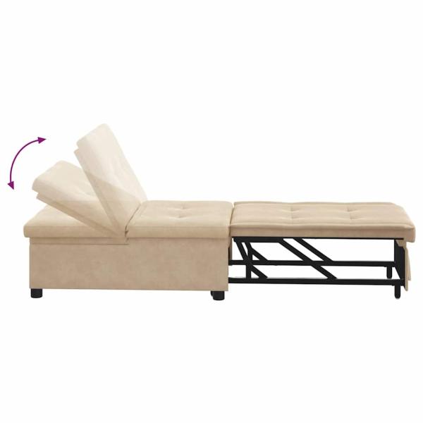 Sofa Bett 3-in-1 Auszieh-Design Creme Stoff