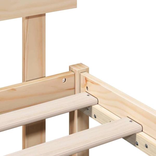 Bettrahmen mit Kopfteil 90x200 cm Massivholz Kiefer