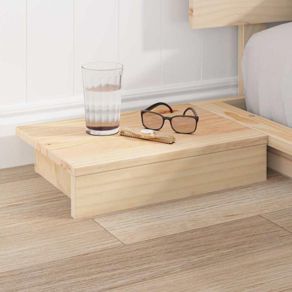 Boden Bettrahmen mit Nachttischen 200x200cm Massivholz