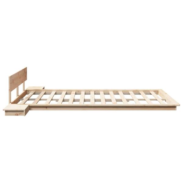 Bodenbettgestell mit Nachttischen 150x200cm Massivholz