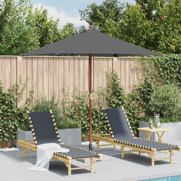 ARDEBO.de - Sonnenschirm mit Holz-Mast 150x200 cm Anthrazit